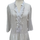 Switch Moon Collection White Ruffle Drop Waist Mini Dress Tunic M Coastal Boho Peasant 3 image