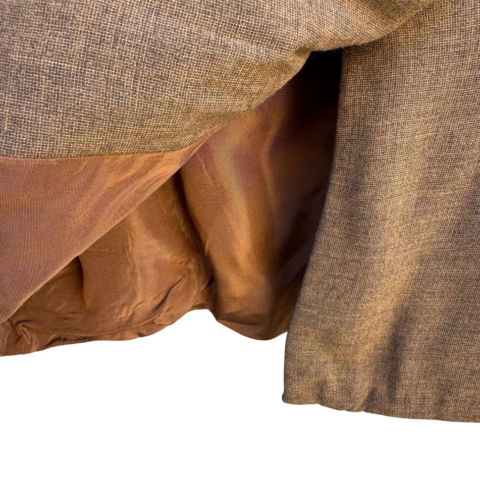 Weathervane Handmacher Vintage 50s 60s Brown Womens Button Jacket Skirt Suit Set