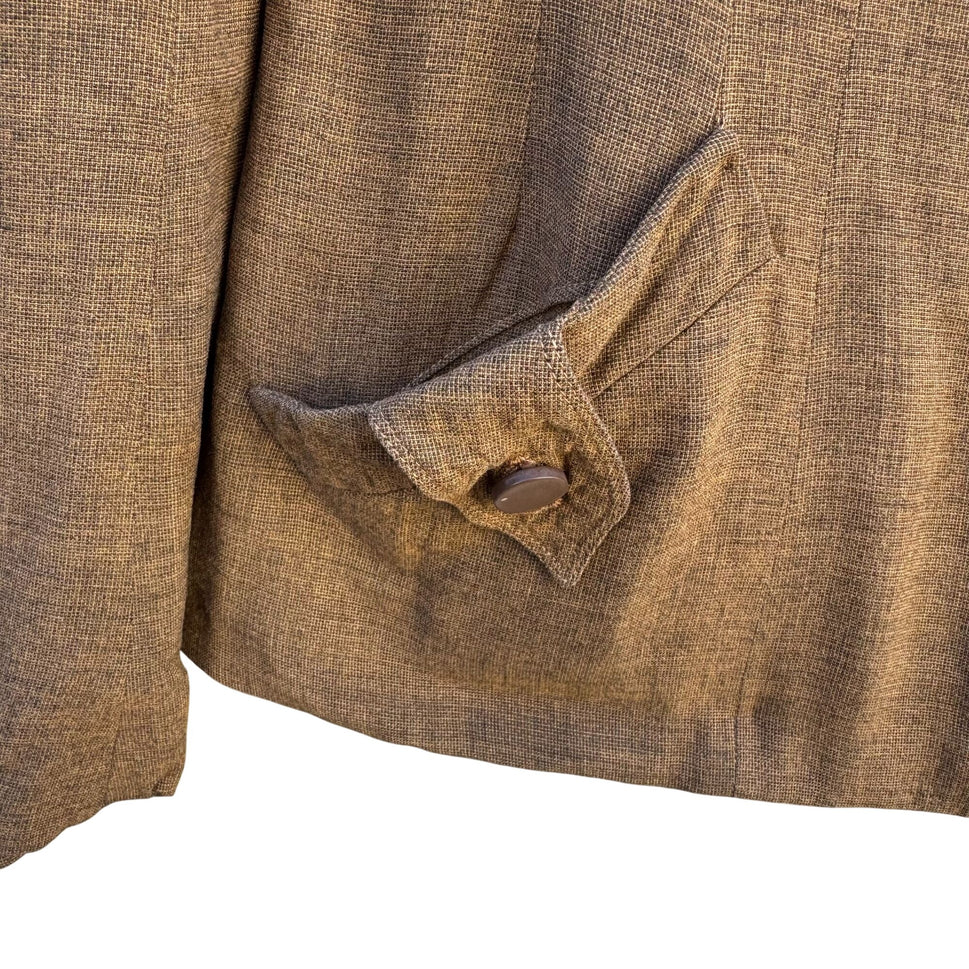 Weathervane Handmacher Vintage 50s 60s Brown Womens Button Jacket Skirt Suit Set