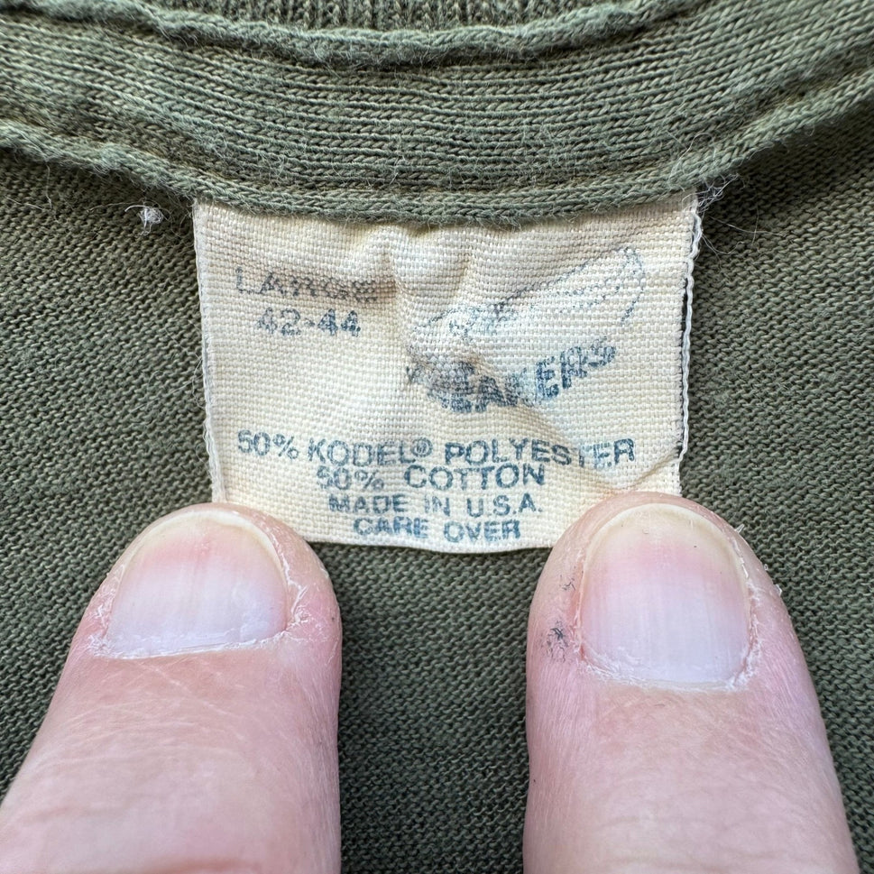 Librascope Vintage Military Tech T-Shirt Mens Small Olive Green Made in USA