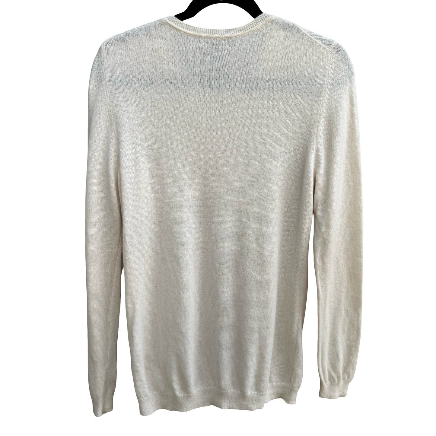 Charter Club Luxury Cashmere Old Money Preppy Minimalist Sweater Ivory Womens L
