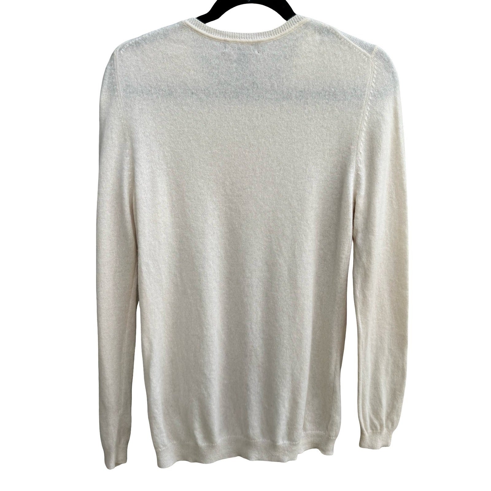 Charter Club Luxury Cashmere Old Money Preppy Minimalist Sweater Ivory Womens L