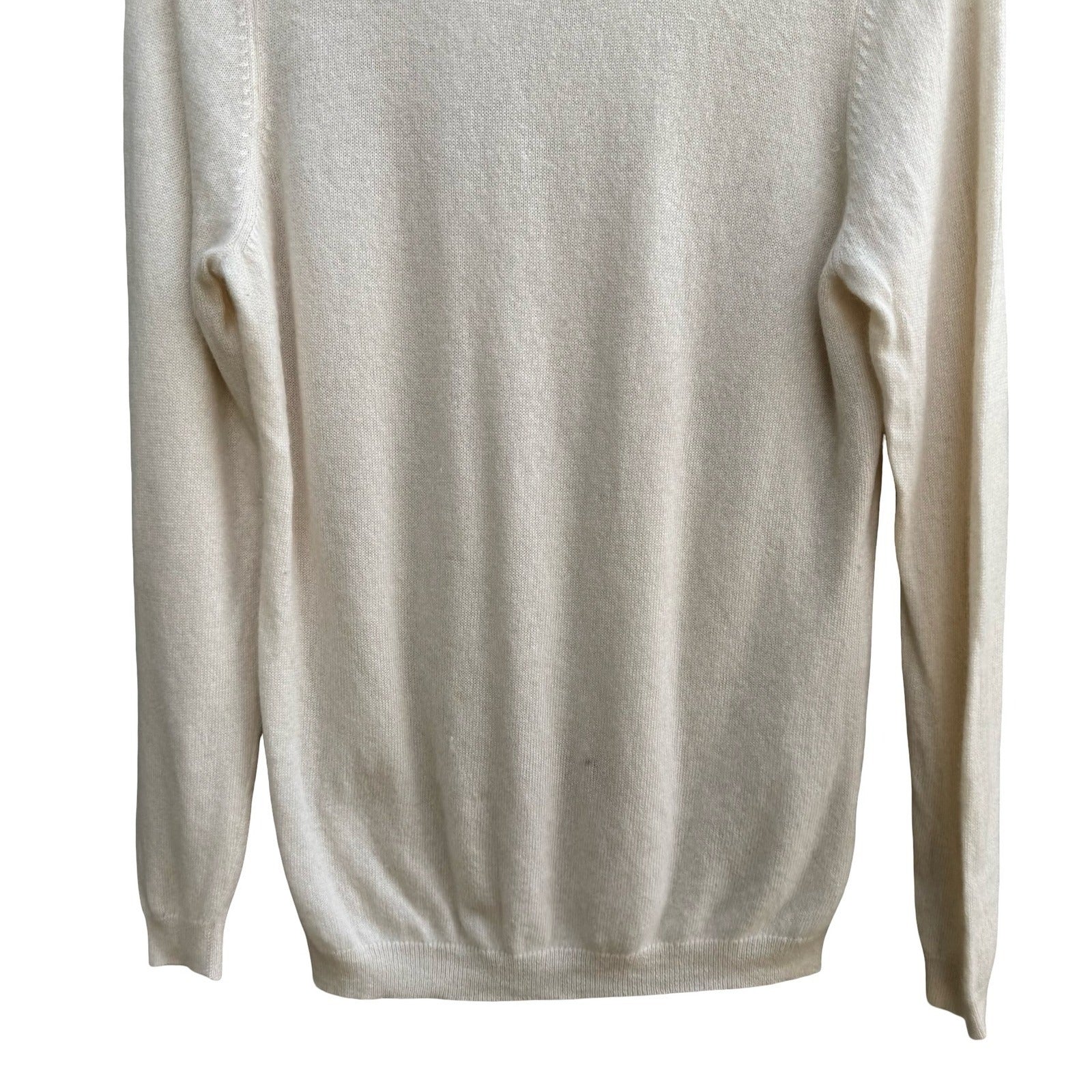 Charter Club Luxury Cashmere Old Money Preppy Minimalist Sweater Ivory Womens L