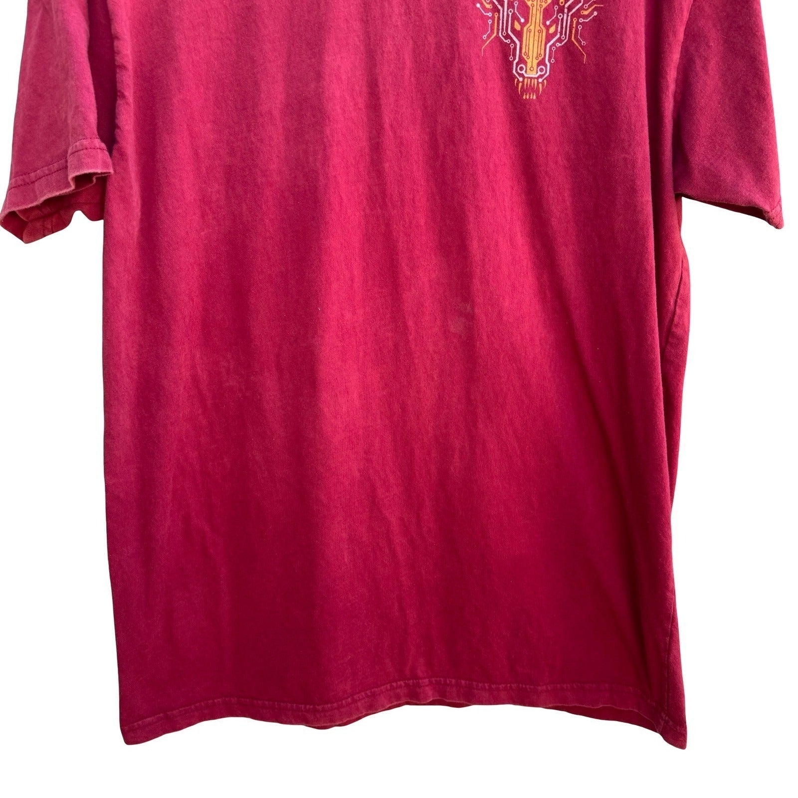 Story Spark Volt Dragon Cyberpunk Gamer Graphic T-Shirt Tech Geek Red Mens L