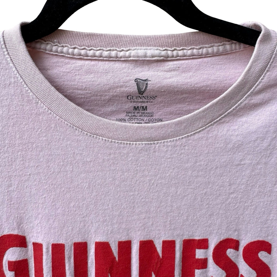 Guinness Lovely Day Graphic Irish Beer Horse Cart Graphic T-Shirt Pastel Pink M