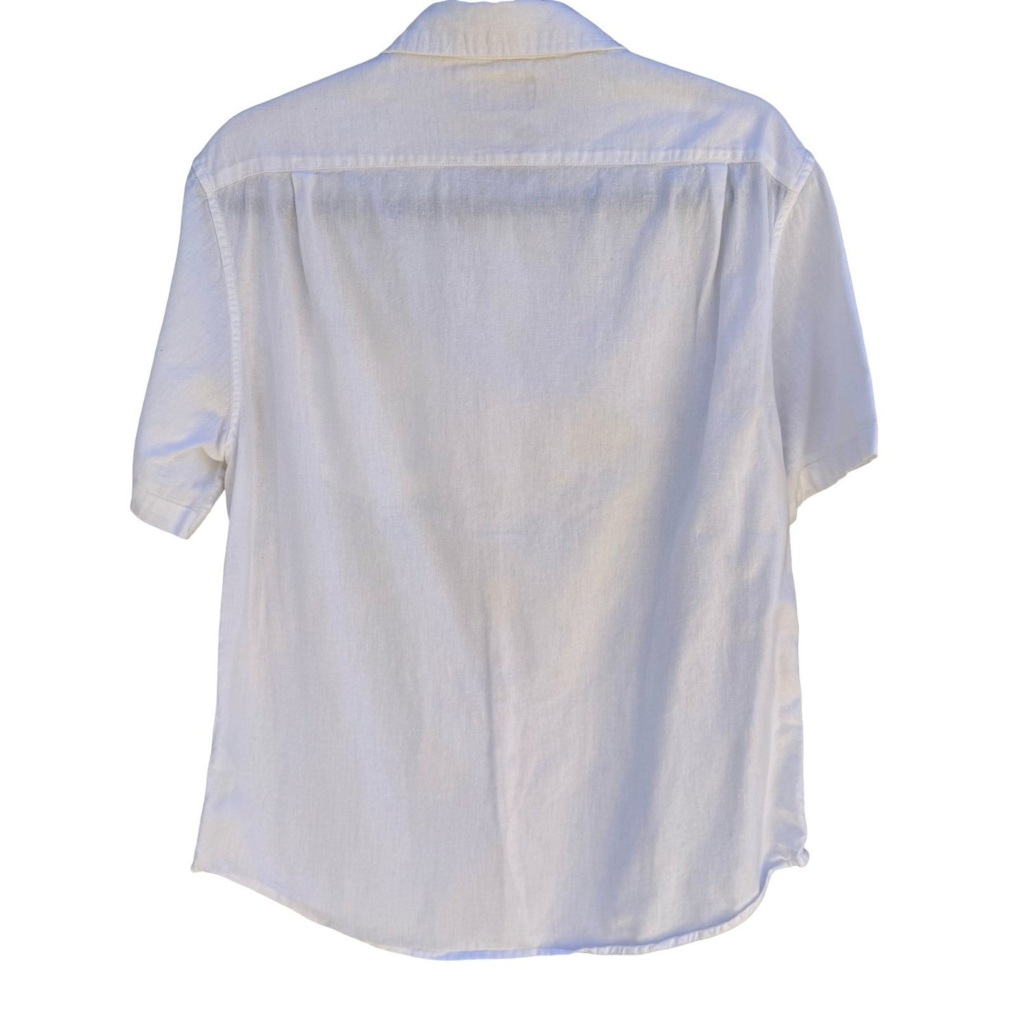 Jachs New York Linen Blend Coastal Minimalist Shirt Mens M White Resort Preppy