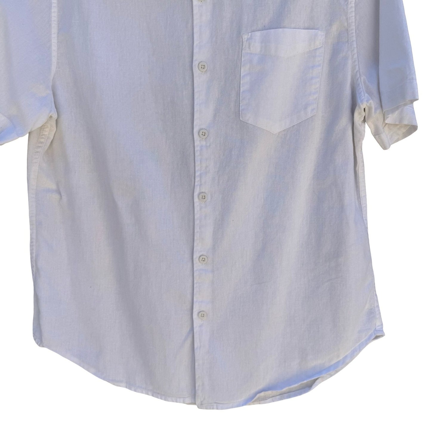 Jachs New York Linen Blend Coastal Minimalist Shirt Mens M White Resort Preppy
