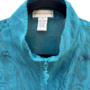 Switch Drapers &amp; Damons Sheer Vintage Womens Teal Lightweight Floral Boho Zip Jacket M 3 image