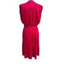 Switch Vintage Womens Liquid Knit Red Sleeveless V Neck Elastic Tie Waist Midi Dress 3 image