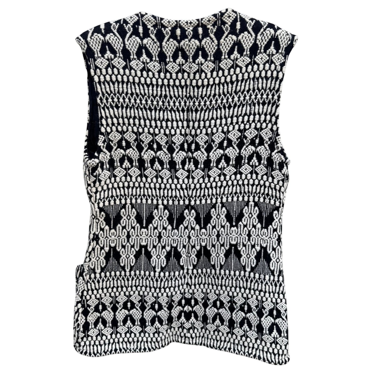 El Greco Tsitsibacos Bros Vintage Wool Greek Pattern Vest Black White Bohemian