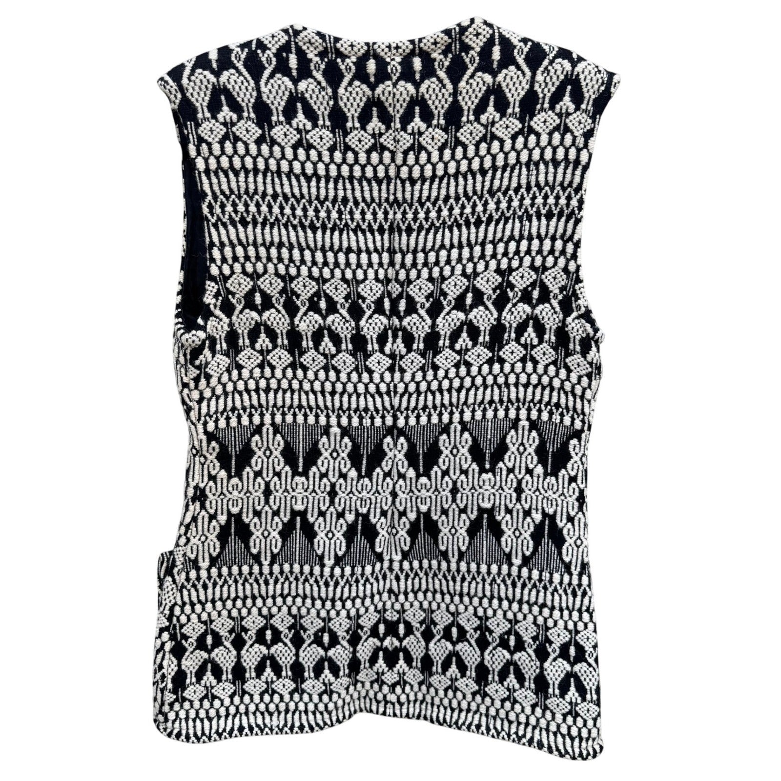 El Greco Tsitsibacos Bros Vintage Wool Greek Pattern Vest Black White Bohemian