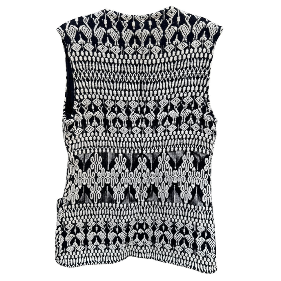 El Greco Tsitsibacos Bros Vintage Wool Greek Pattern Vest Black White Bohemian