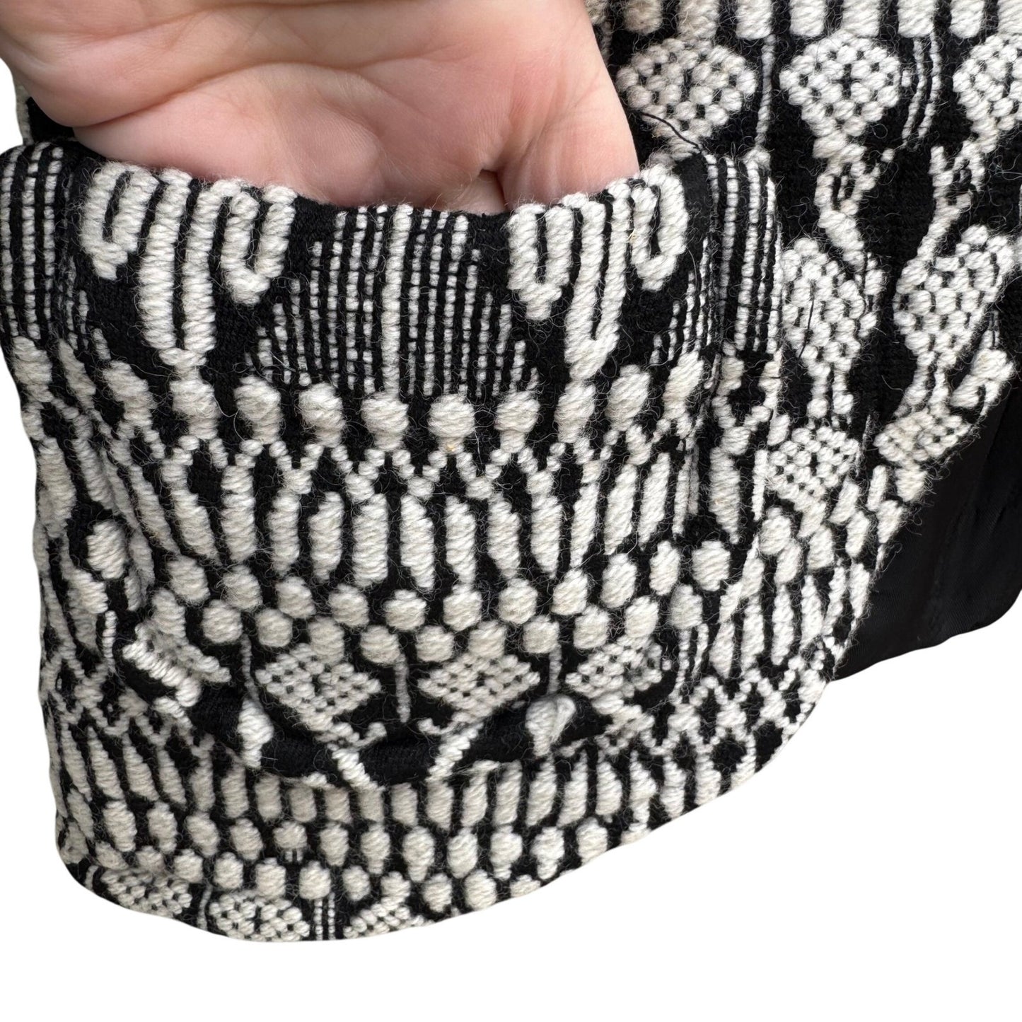 El Greco Tsitsibacos Bros Vintage Wool Greek Pattern Vest Black White Bohemian