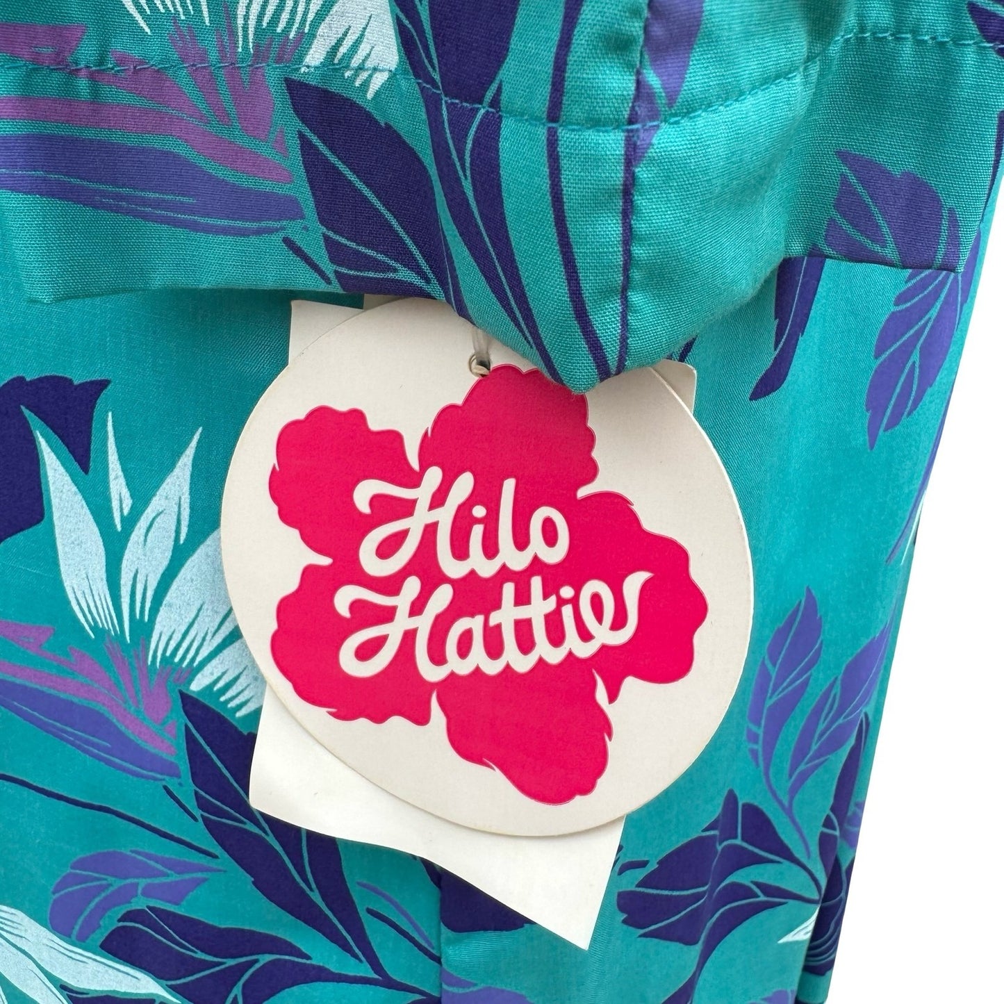 Hilo Hattie Teal Purple Floral Ruffle Muumuu Maxi Dress Made in Hawaii 676 Sze 6