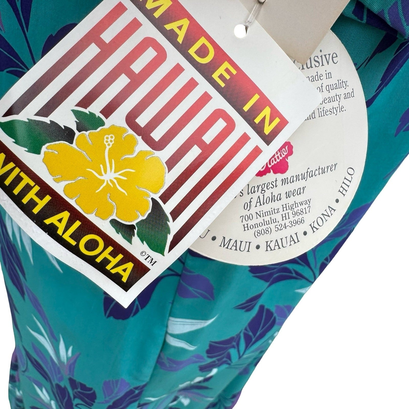 Hilo Hattie Teal Purple Floral Ruffle Muumuu Maxi Dress Made in Hawaii 676 Sze 6