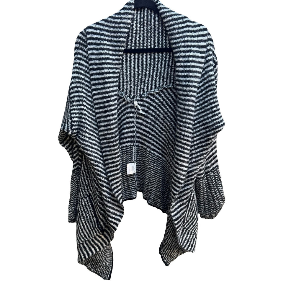 Willow & Clay Boho Layering Minimalist Striped Mohair Open Front Cardigan OS