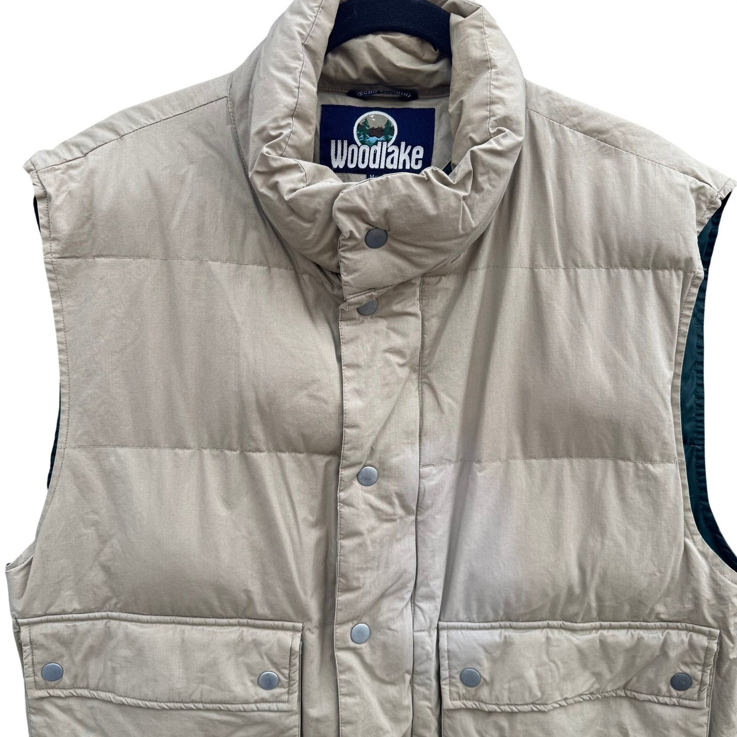 Woodlake Vintage Mens M Tan Puffer Goose Down Vest Gorpcore Utility Outdoor Warm