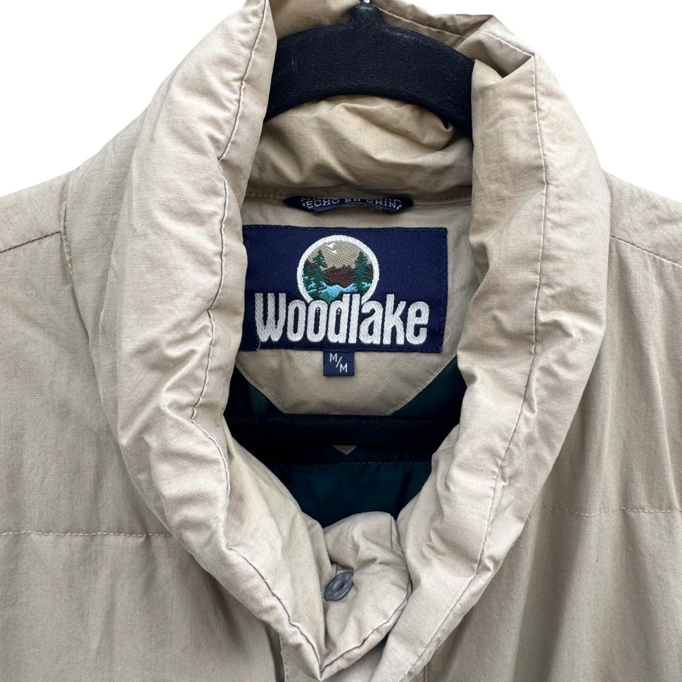 Woodlake Vintage Mens M Tan Puffer Goose Down Vest Gorpcore Utility Outdoor Warm