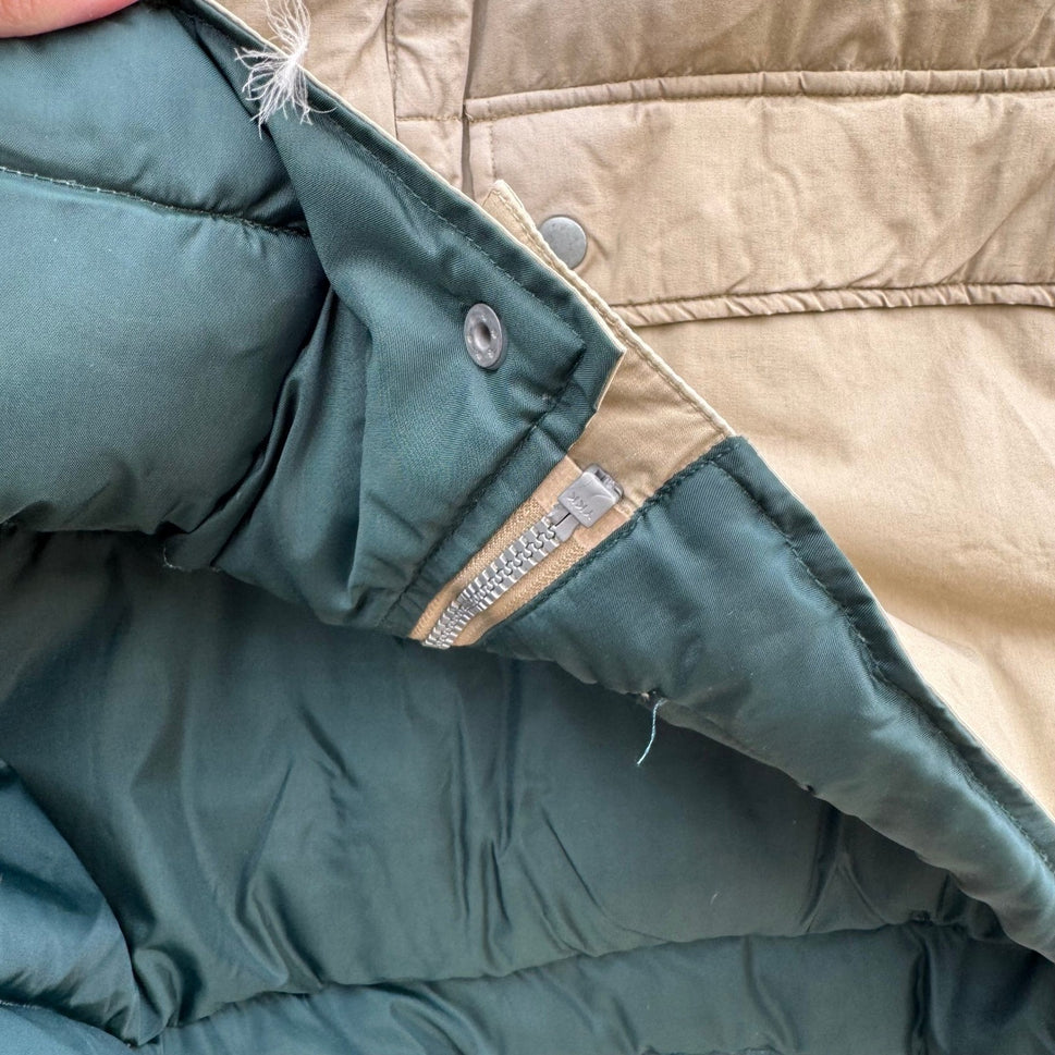 Woodlake Vintage Mens M Tan Puffer Goose Down Vest Gorpcore Utility Outdoor Warm