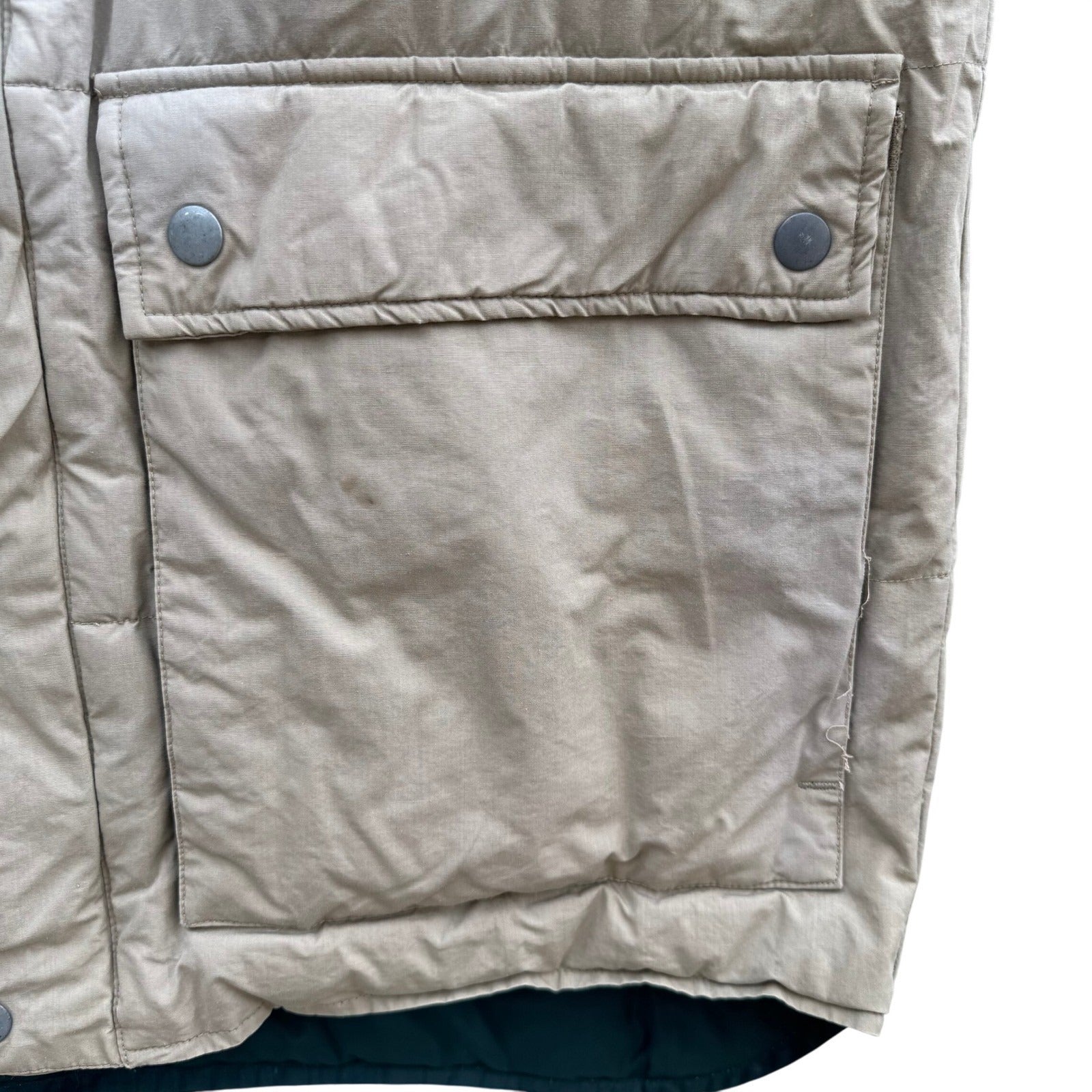 Woodlake Vintage Mens M Tan Puffer Goose Down Vest Gorpcore Utility Outdoor Warm