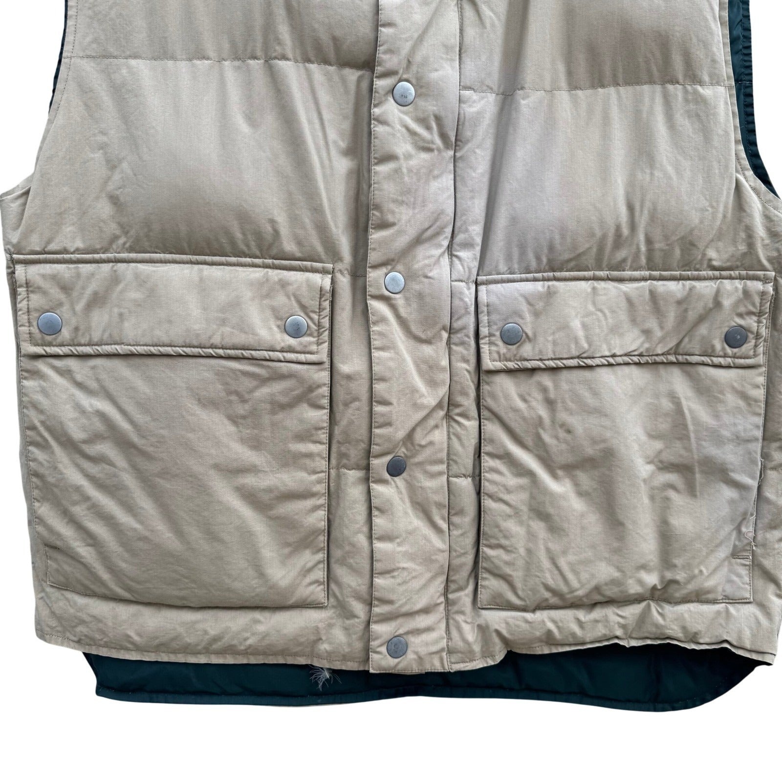 Woodlake Vintage Mens M Tan Puffer Goose Down Vest Gorpcore Utility Outdoor Warm