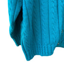 Switch Carriage Court Vintage Womens Turquoise Cable Knit Cottage Cardigan Sweater L 3 image