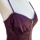 Switch Betsey Johnson Plum Quilted Corset Bodycon Dress Lace Side Zip Witchy Gothic 3 image
