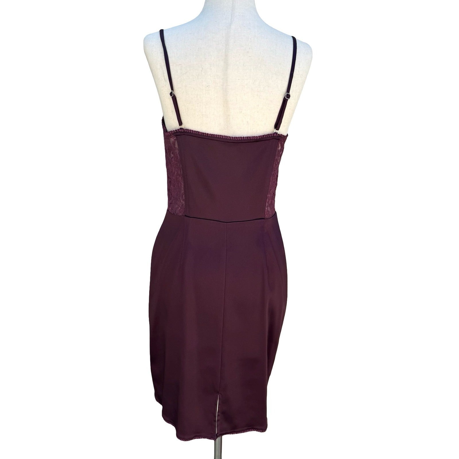 Betsey Johnson Plum Quilted Corset Bodycon Dress Lace Side Zip Witchy Gothic