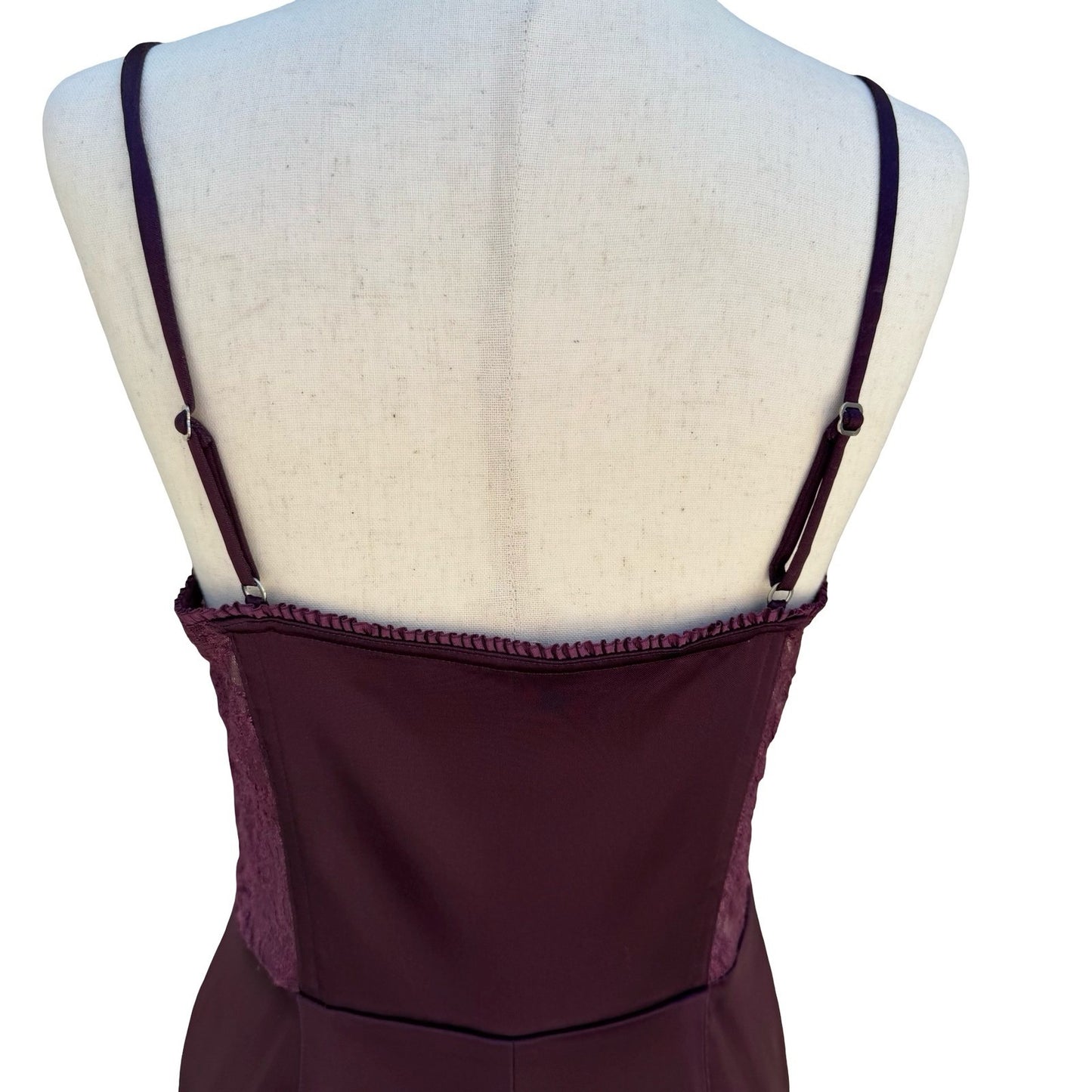 Betsey Johnson Plum Quilted Corset Bodycon Dress Lace Side Zip Witchy Gothic