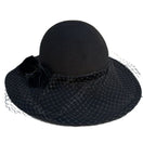 Switch Michael Howard Fedoria Vintage Wool Ribbon Wide Veil Netting Brim Fedora Hat - S 2 image