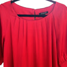 Switch George Satin Pleated Chest &amp; Sleeves Gold Button Detail Short Sleeve Blouse - L 2 image