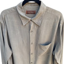 Switch Tasso Elba Vintage Mens Beige Silk Long Sleeve Button-Up Casual Dress Shirt L 2 image