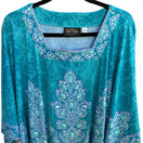 Switch Bob Mackie Wearable Art Boho Resortwear Teal Paisley Kimono Sleeve Kaftan Top M 3 image