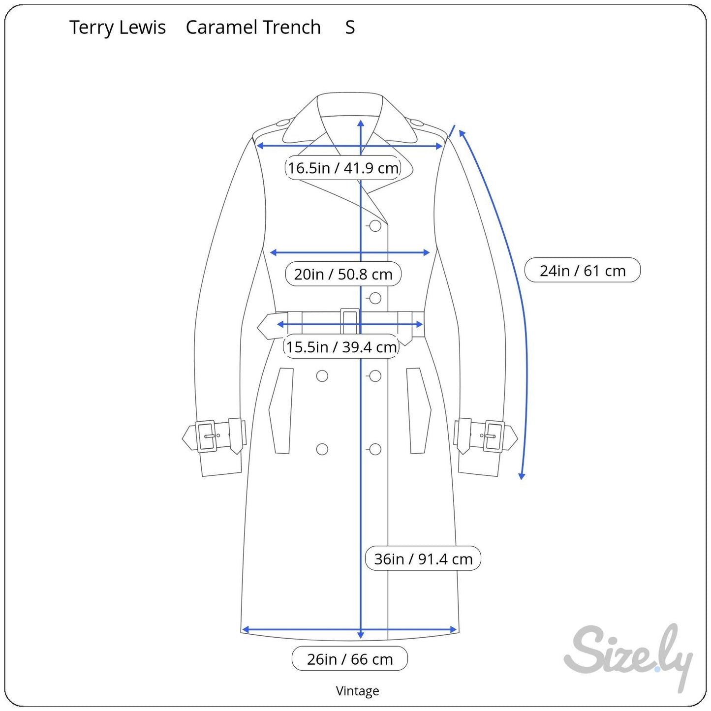 Terry Lewis Vintage Womens Leather Brown Double-Breasted Belted Trench Coat S
