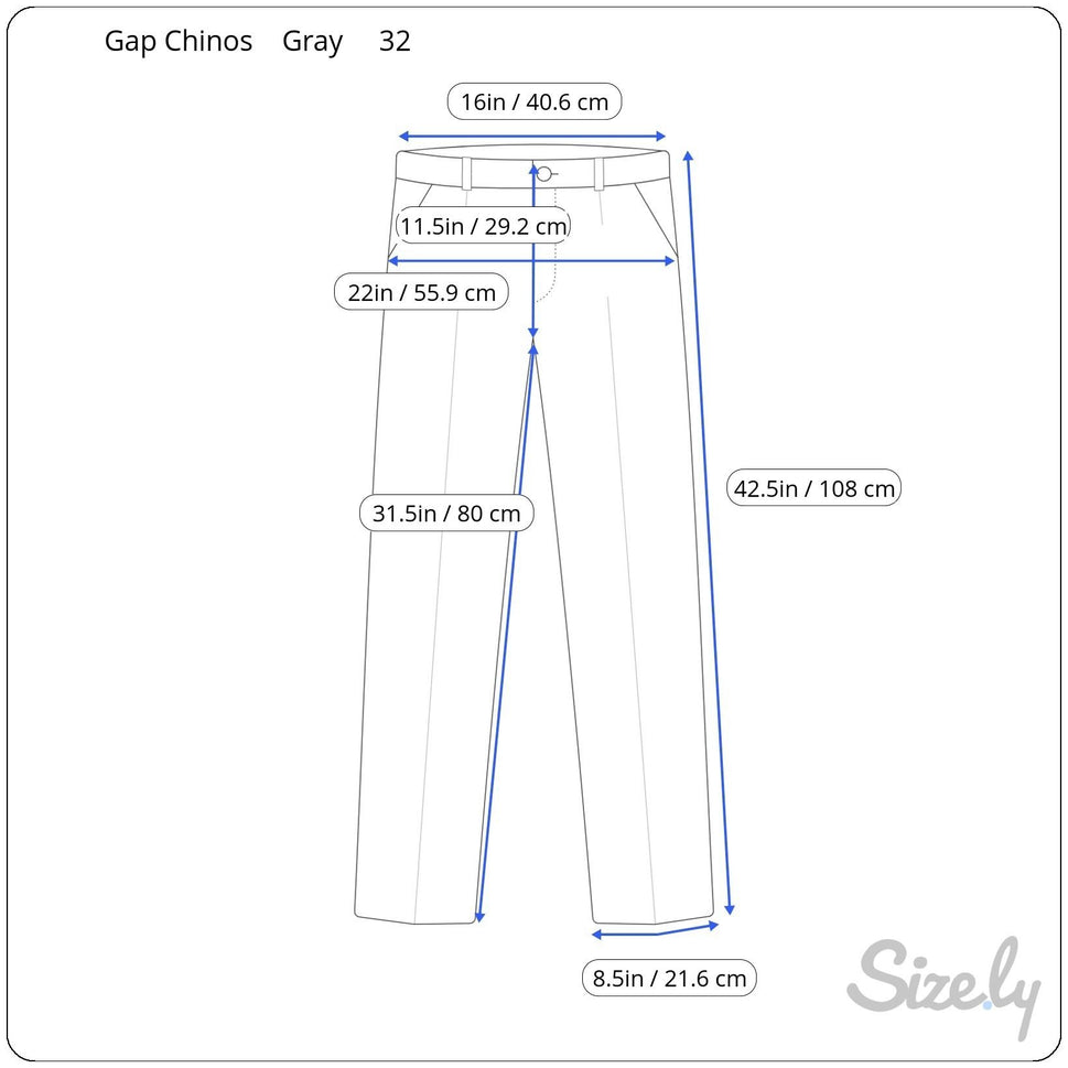 Gap Mens Relaxed Fit Flat Front Gray Straight Leg All Cotton Zip Pants Chinos 32