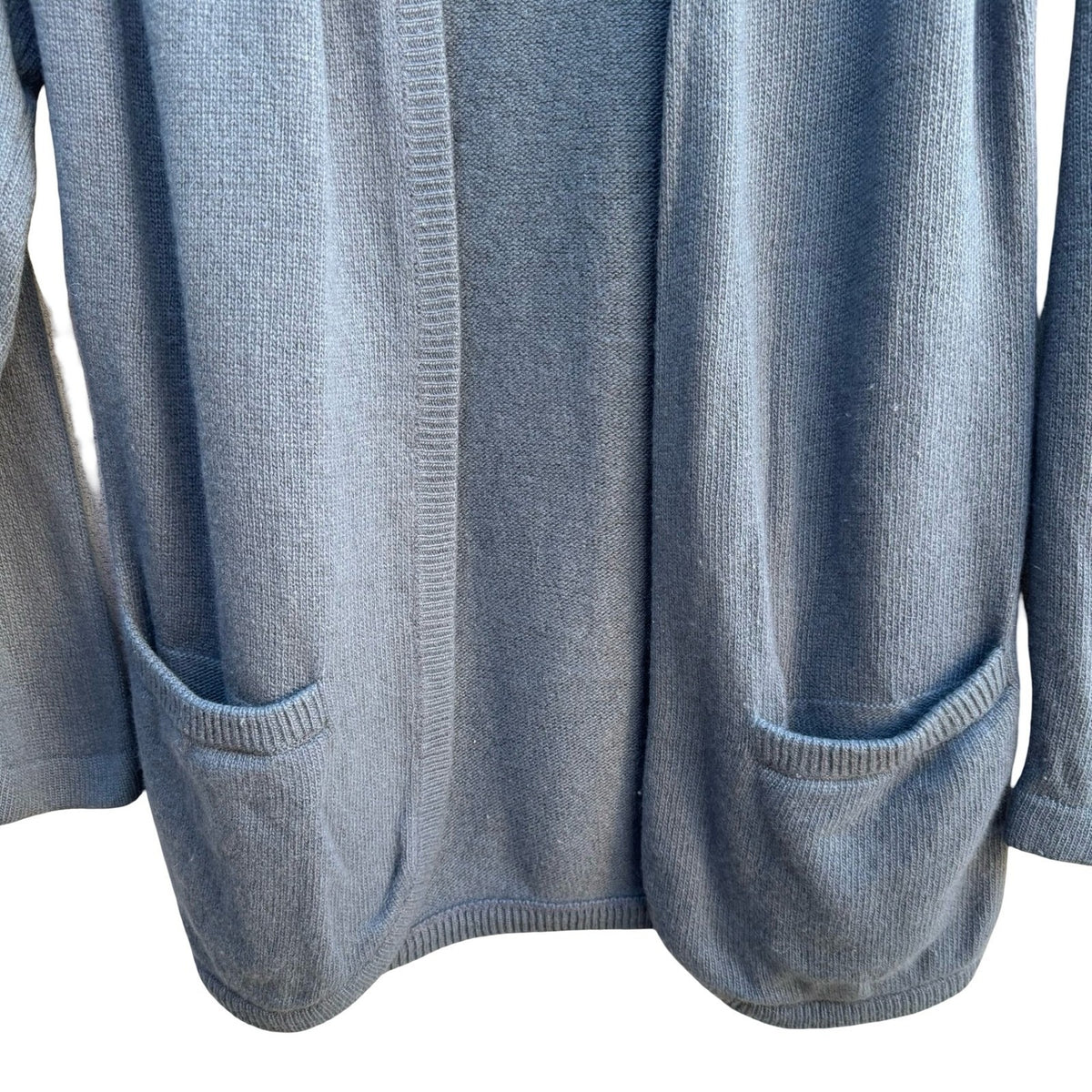Neiman Marcus Vintage Cashmere Quiet Luxury Old Money Open Front Cardigan Blue M