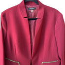 Switch Nine West Professional Minimalist Zipper Accent Career Blazer Burgundy 16 NEW 3 image