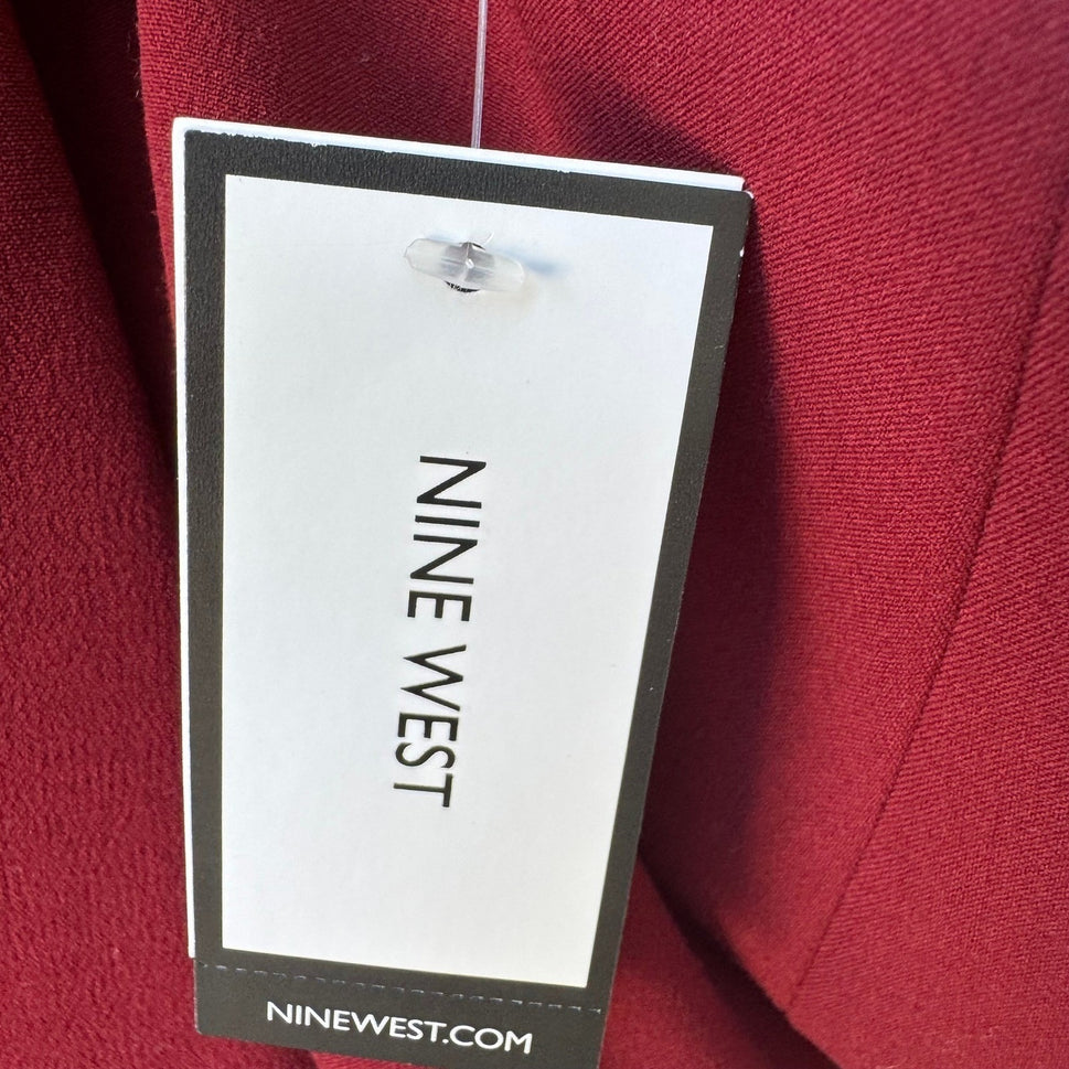 Nine West Professional Minimalist Zipper Accent Career Blazer Burgundy 16 NEW
