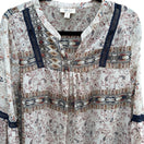 Switch Style &amp; Co Boho Crochet Paisley Bell Sleeve Peasant Blouse Festival Airy Women M 3 image