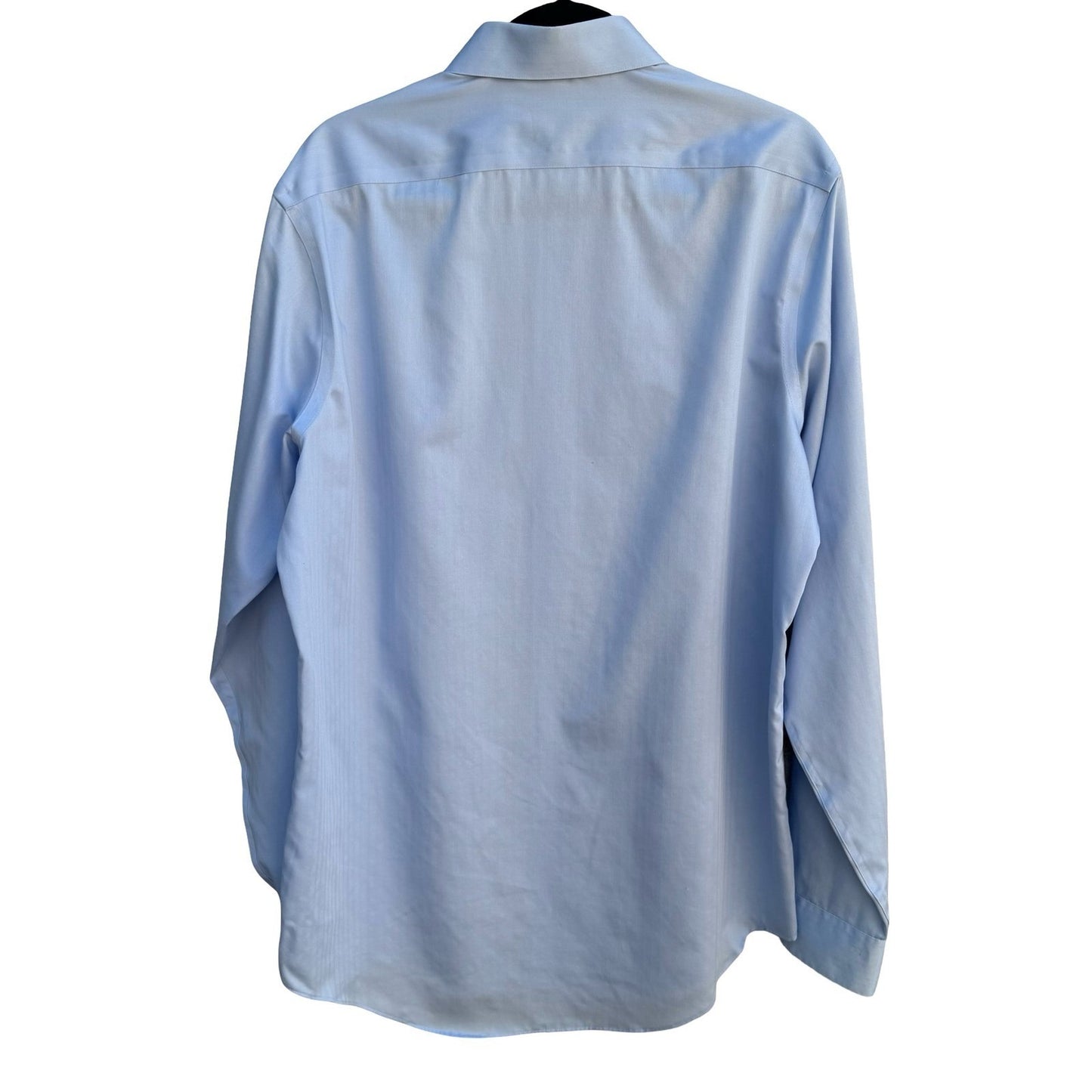 Joseph Abboud Mens Slim Fit Dress Shirt 16 36/37 Tall Blue Herringbone Non-Iron