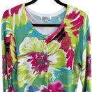 Switch Joseph A Womens Multicolor Floral Button-Up V Neck Lightweight Cardigan Sweater L 2 image