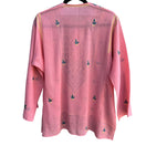 Switch Vintage Womens Pink Floral Embroidered Madras 3/4 Sleeve Boho Chic Tunic Blouse 2 image