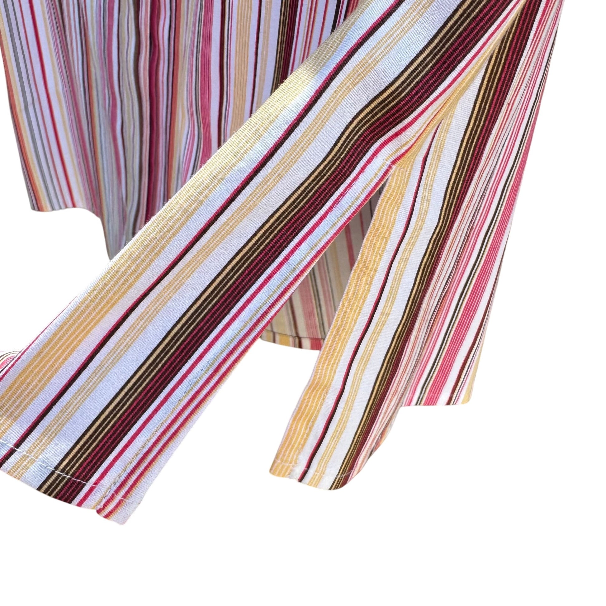 Yves St Clair Womens Pink Striped Short Sleeve Roll Tab Button-Up Stretch Shirt