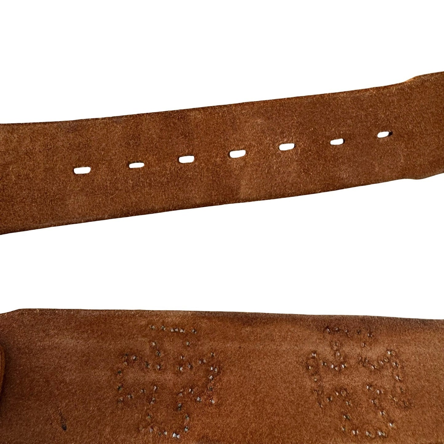 Streets Ahead Vintage Brown Leather Studded Iron Cross Biker Goth Punk Emo Belt