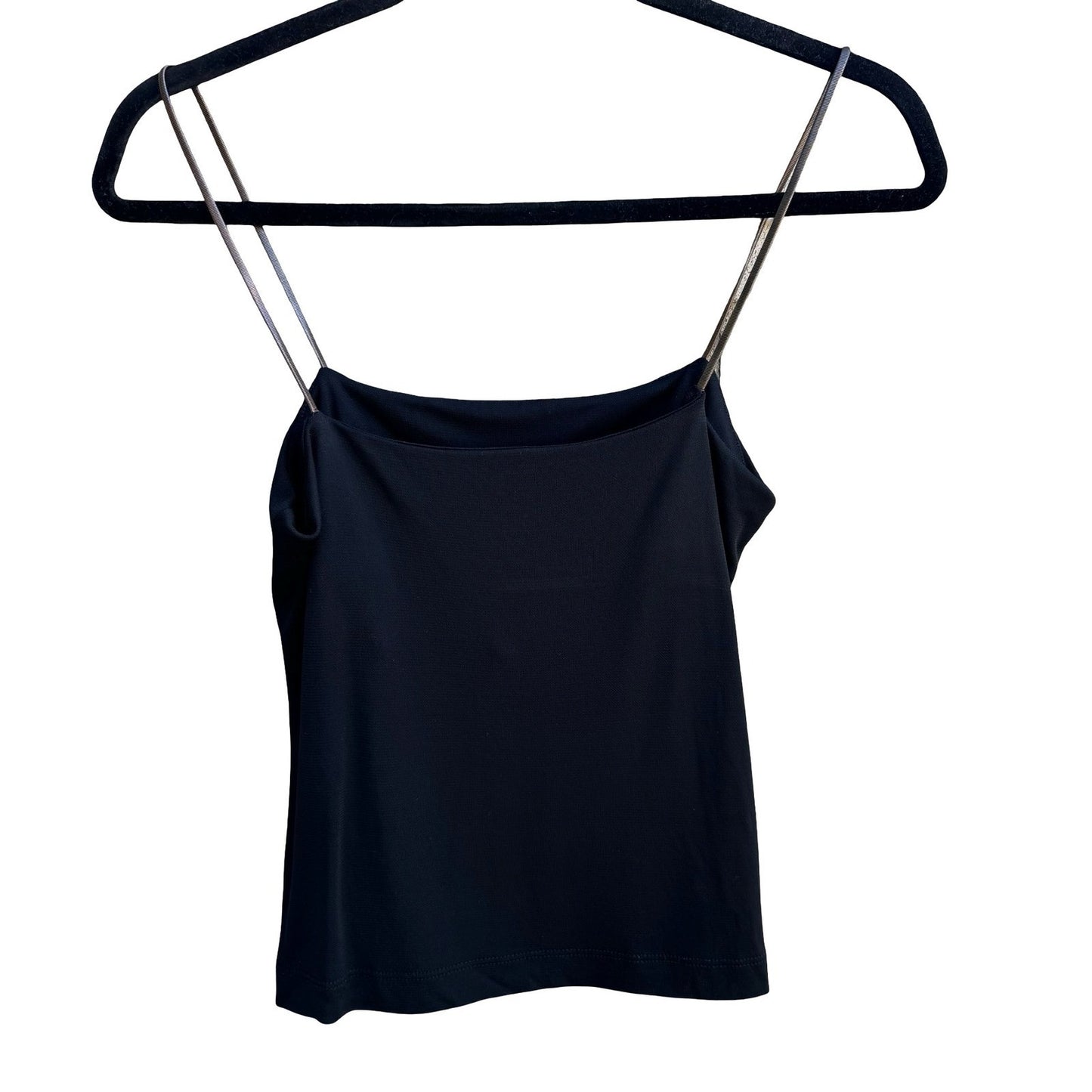 Parallel Y2K Minimalist Camisole Snake Chain Metal Strap Cami Tank Top Black XS