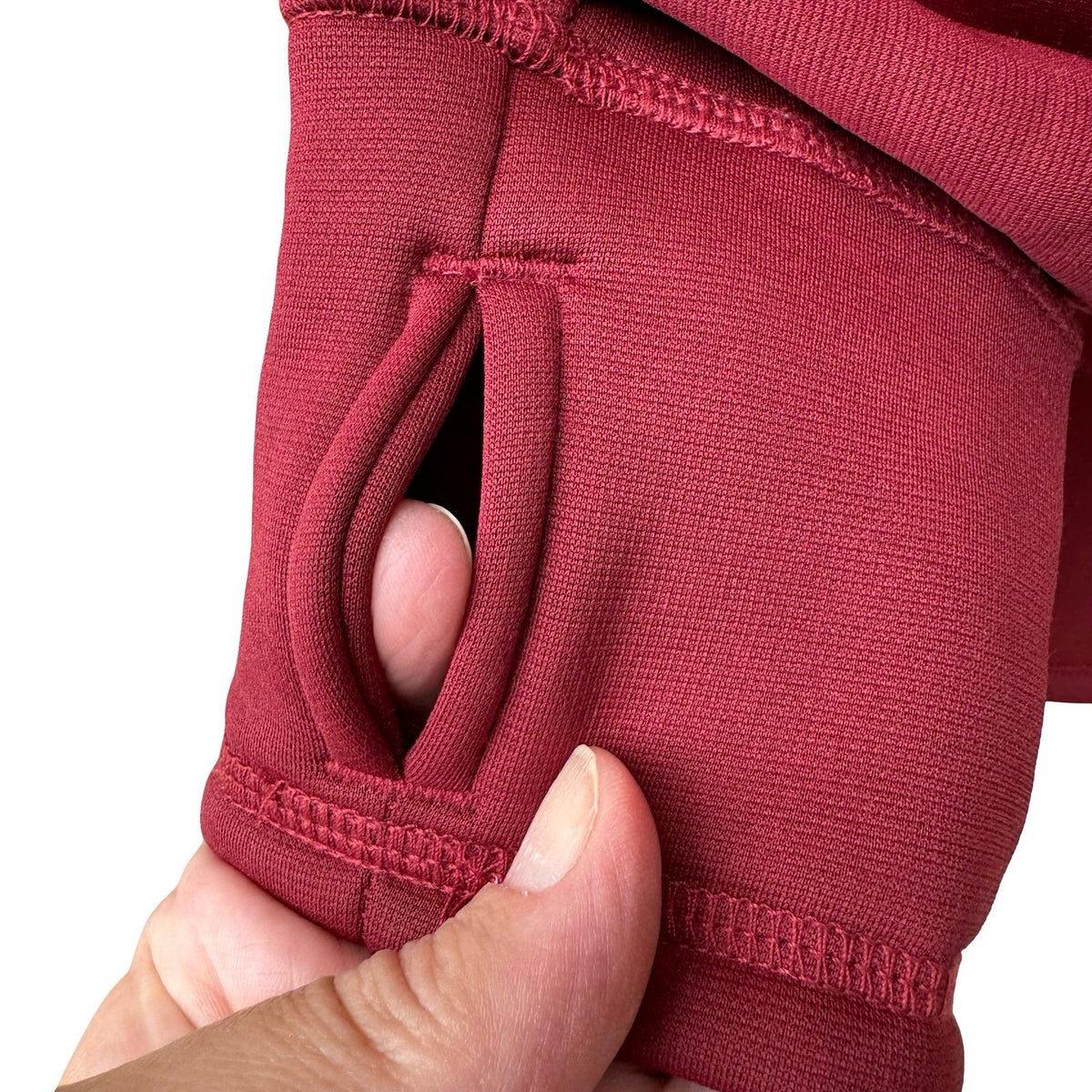 LEG3ND Gorpcore Athleiseure Zip Fleece Lined Thumbhole Active Jacket Burgundy XL