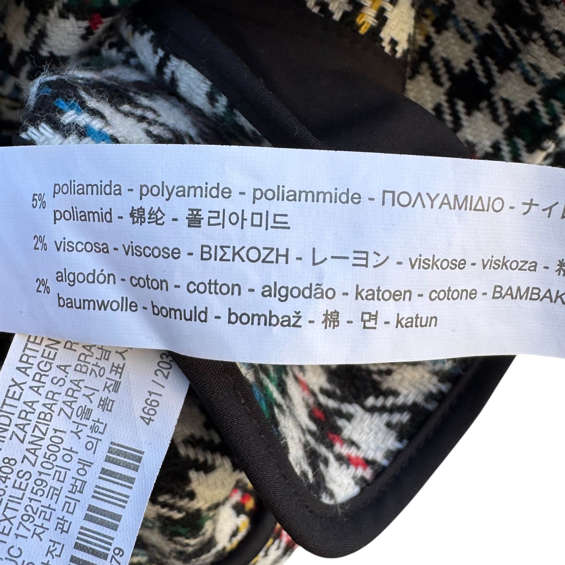 Trf Outerwear Zara Vintage-Style Plaid Blazer Coat S-M Houndstooth Wool Blend