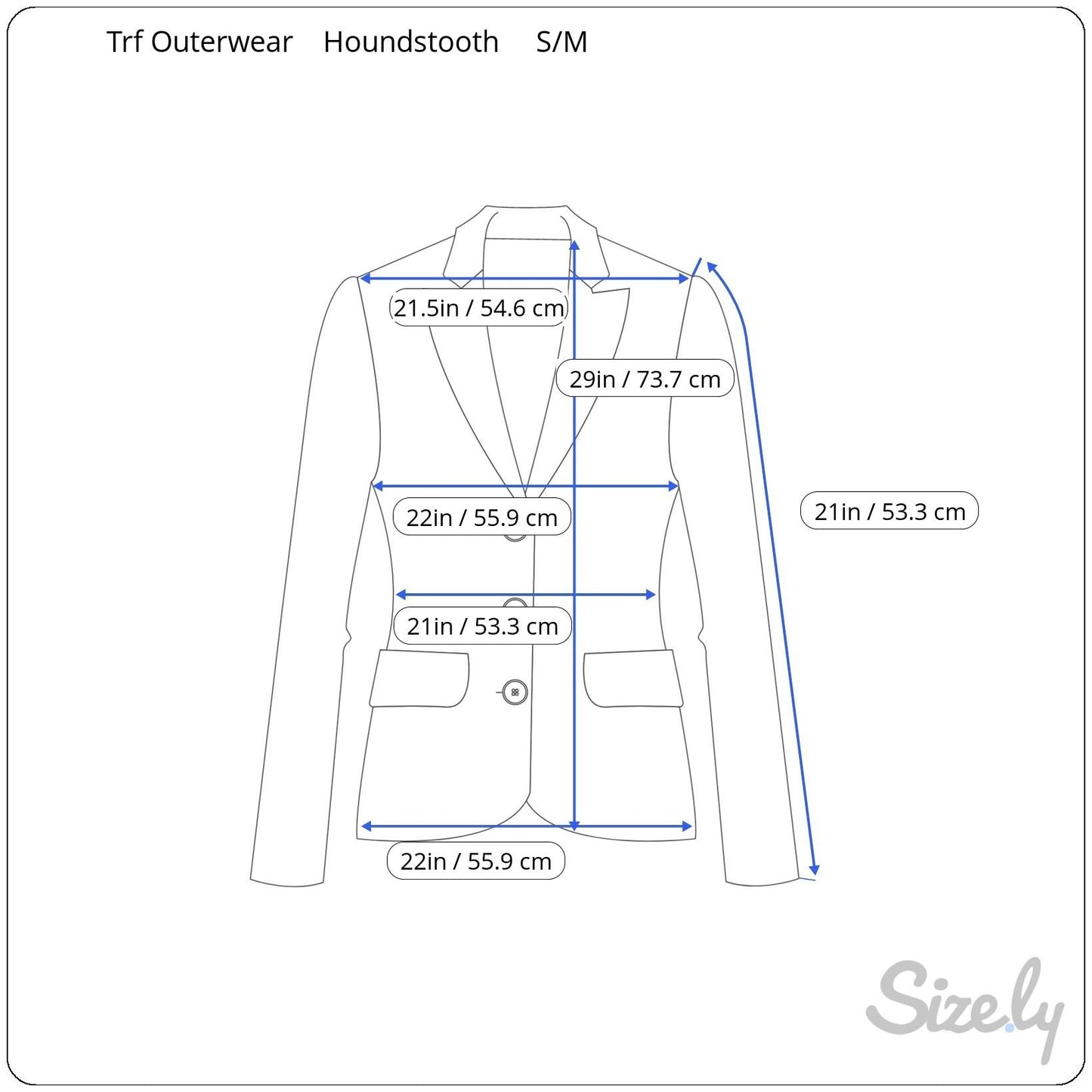 Trf Outerwear Zara Vintage-Style Plaid Blazer Coat S-M Houndstooth Wool Blend