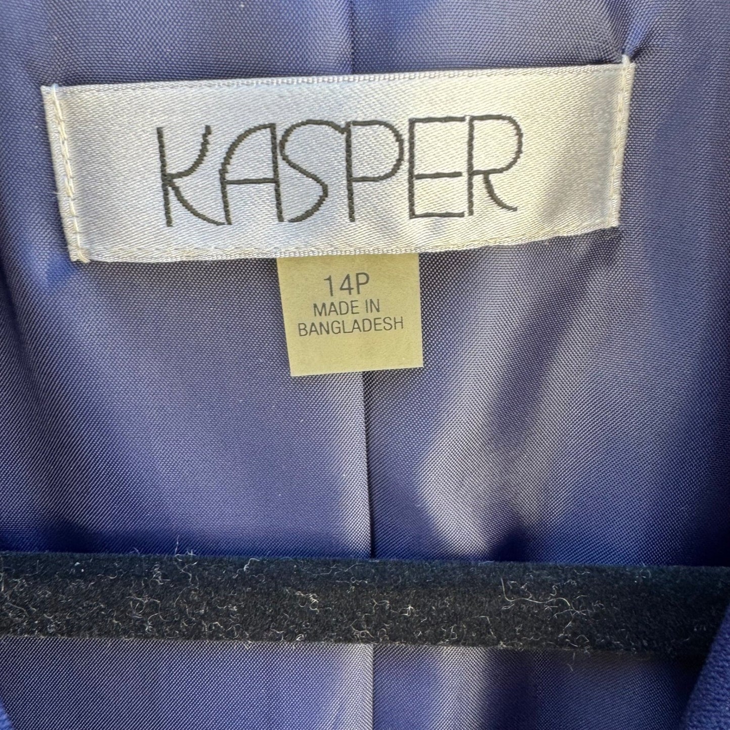 Kasper Tailored Professional Workwear Blazer Jacket Indigo Blue Womens 14P New