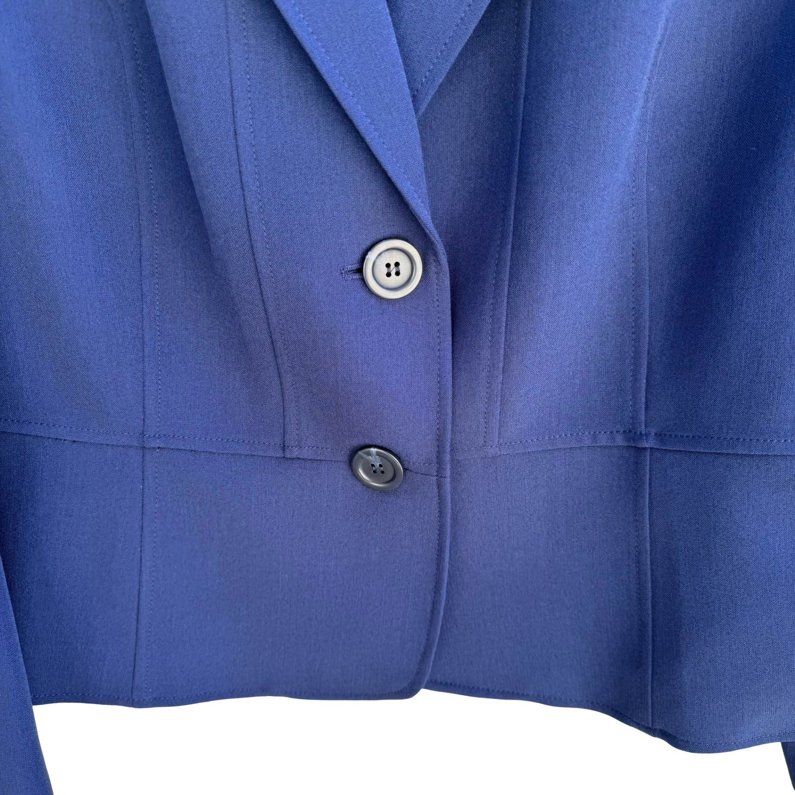 Kasper Tailored Professional Workwear Blazer Jacket Indigo Blue Womens 14P New